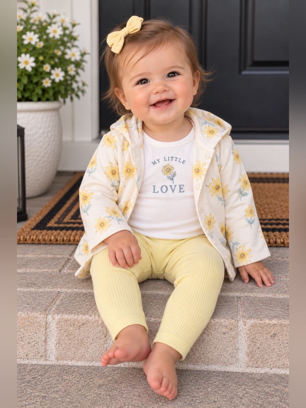 ☀️NWOT CARTER’S FLORAL CARDIGAN BODYSUIT PANTS SET GIRLS 12 MONTHS 🌼